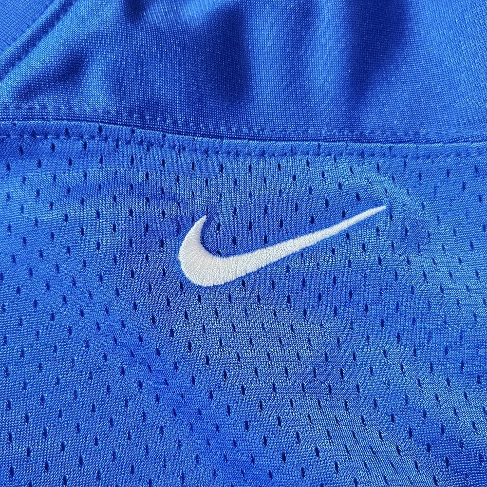 Nike Jersey Football Large Blue White Swoosh Fitted‎ Sport Sleeve Fall…
